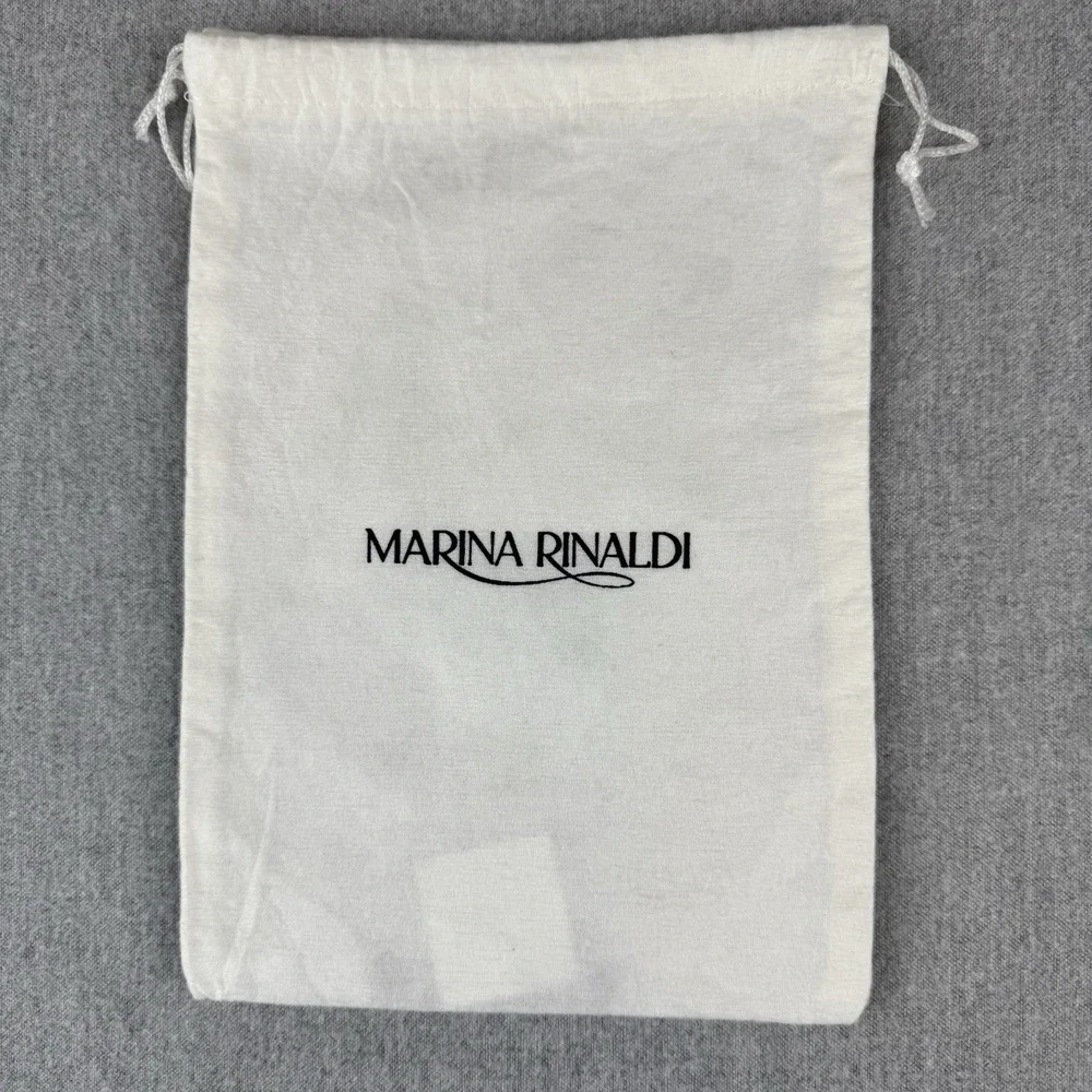 Vintage‎ Marina Rinaldi White Drawstring Dust Bag Italy Designer Accessory Pouch